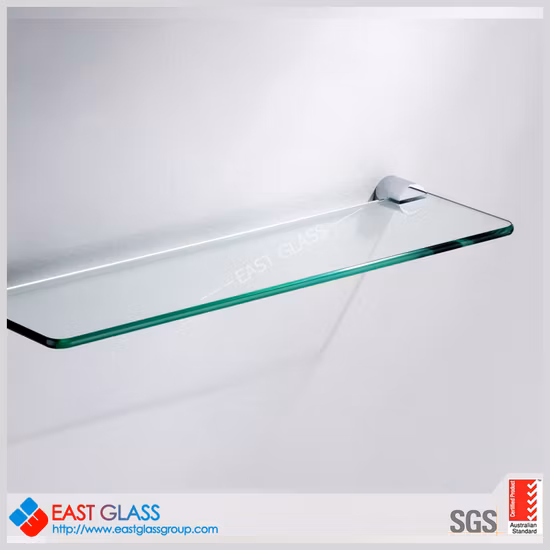 Quarter Round Clear Tempered Glass Shelf / Bathroom Corner Glass Shelf