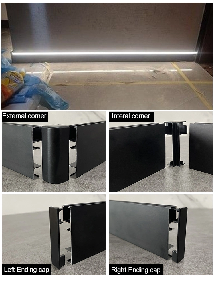 Aluminum LED Skirtinglighting Skirting Aluminum Base Board50mm Height up Lighting 3 Colors in Stock/Aluminum Manu