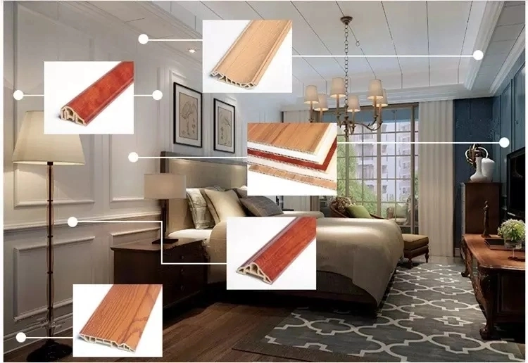 Indoor Decoration Wood Color Skirting PS Skirting Board MDF Moulding