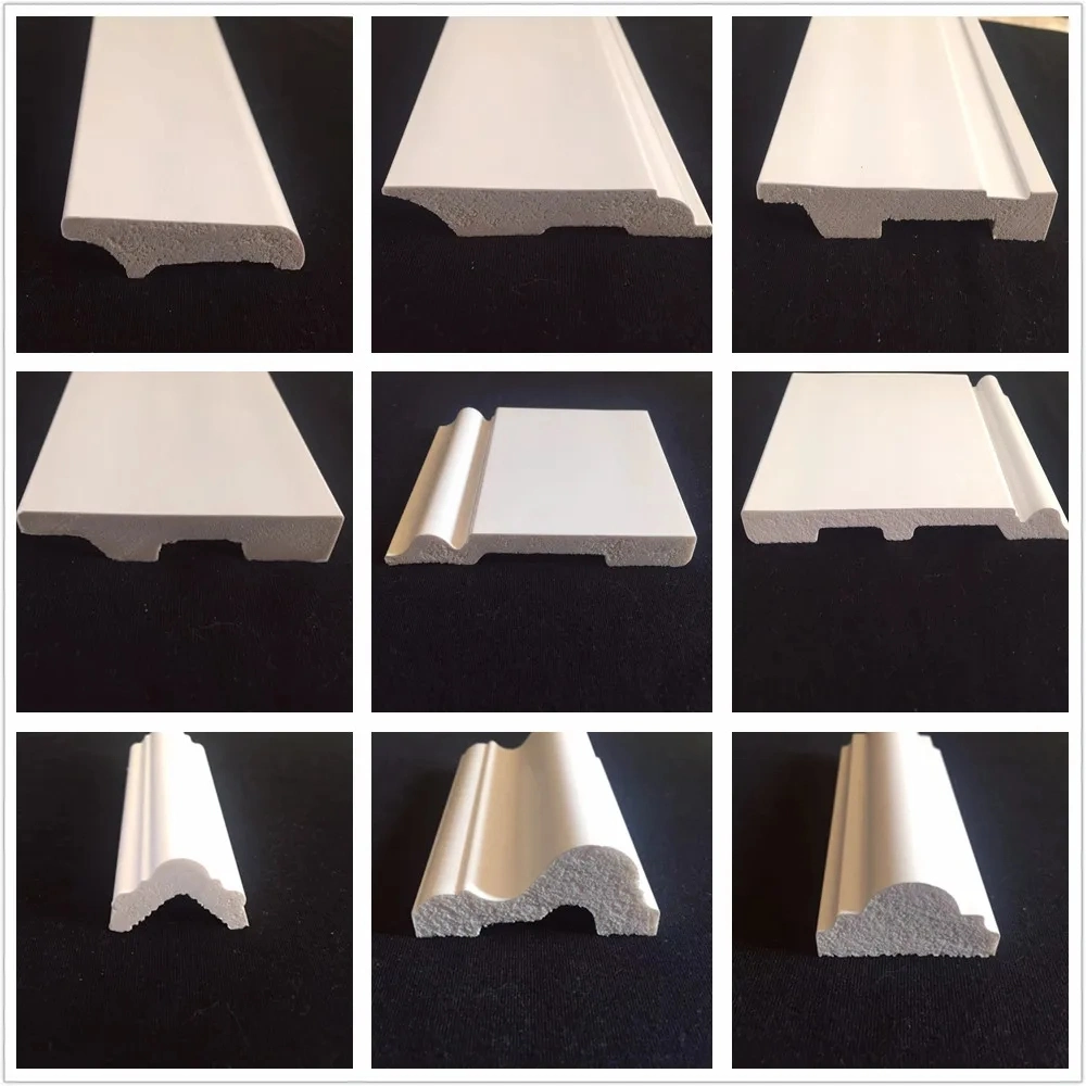White Color 10cm Height Brazil Skirting Board Baseboard with Clip Slot Polystyrene Skirting