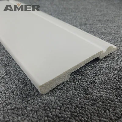 Rongke OEM Factory Water Proof White Interior Decoration Primed MDF Trim Solid Wood Surface Baseboard
